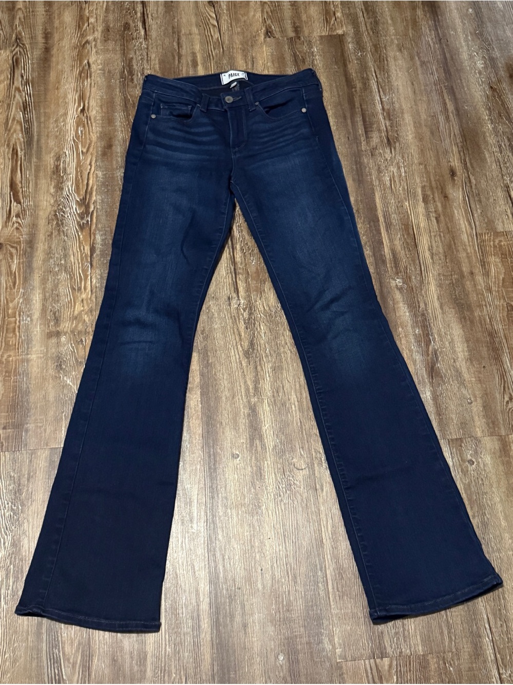Paige Manhattan Bootcut Jeans Women's 27 Mid Rise Stretchy in Elenor Wash Denim